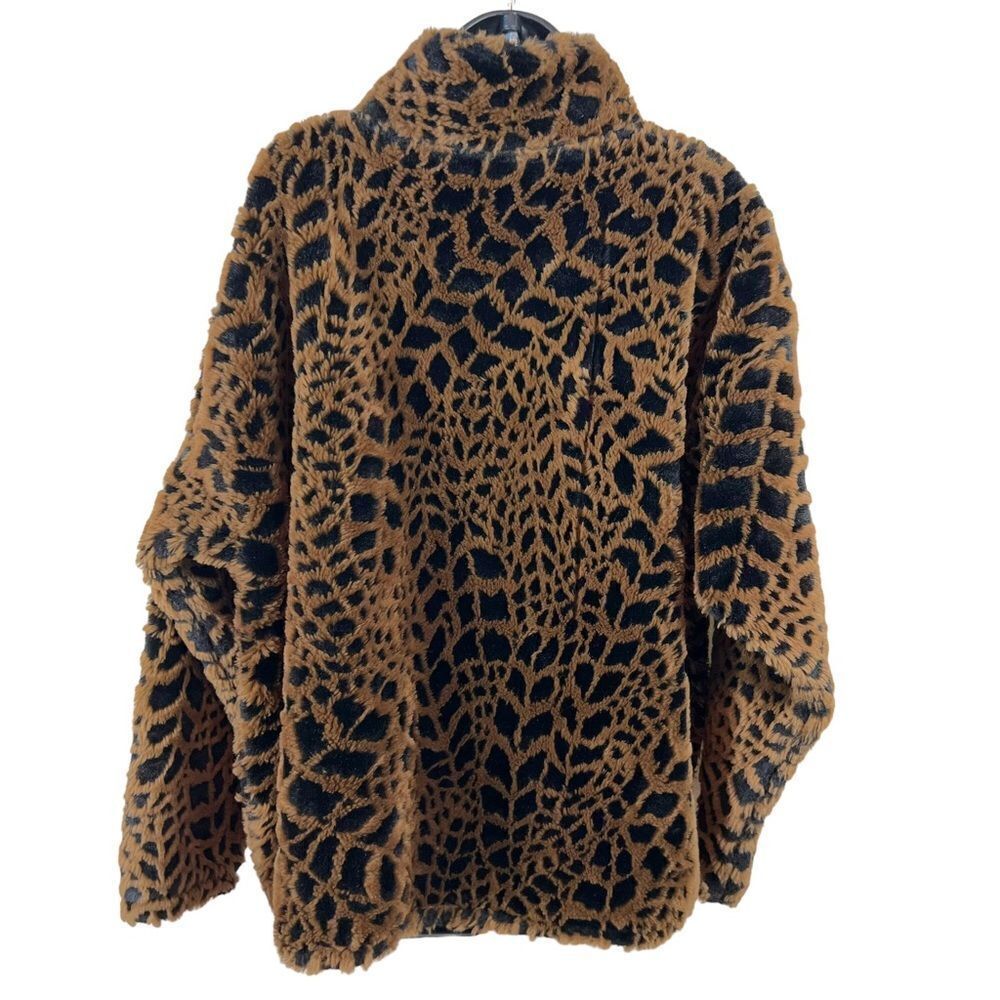 Black Mountain Outdoor Gear Animal Print Faux Fur Coat - Picture 12 of 13